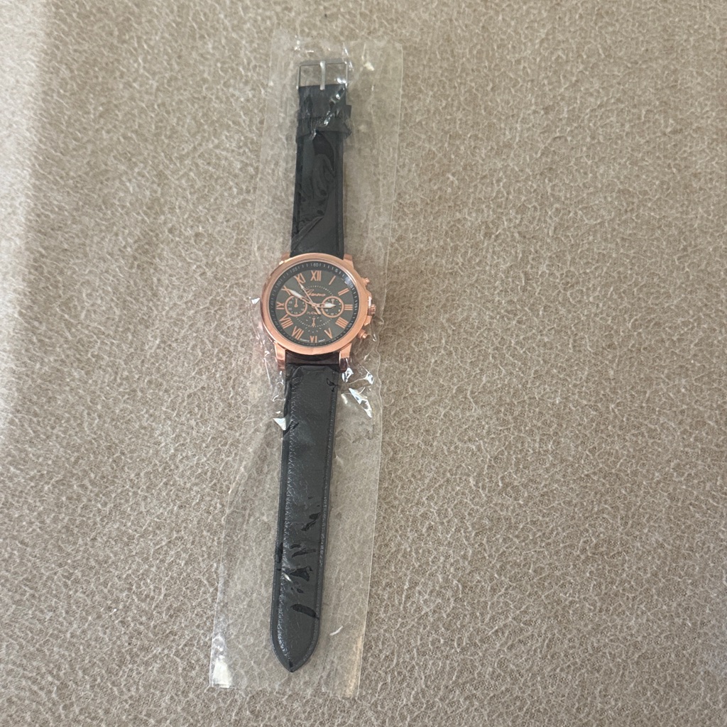 Elegant Black And Rose Gold Women Watch